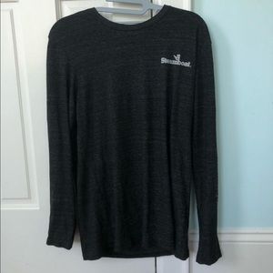 black steam boat shirt / image on the back